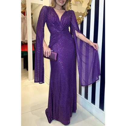 Neue Mode heiß verkaufen Herbst und Winter neue Party Pailletten personal isierte Kleid ins lässige lose Temperament Dame Kleid.