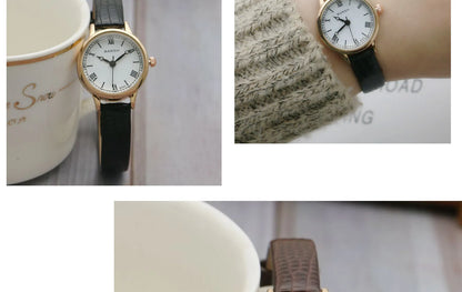 Simple Women Watches Luxury Design Leather Watch Ladies Quartz Wristwatch Womens Small Round Dial Clock Reloj Mujer.