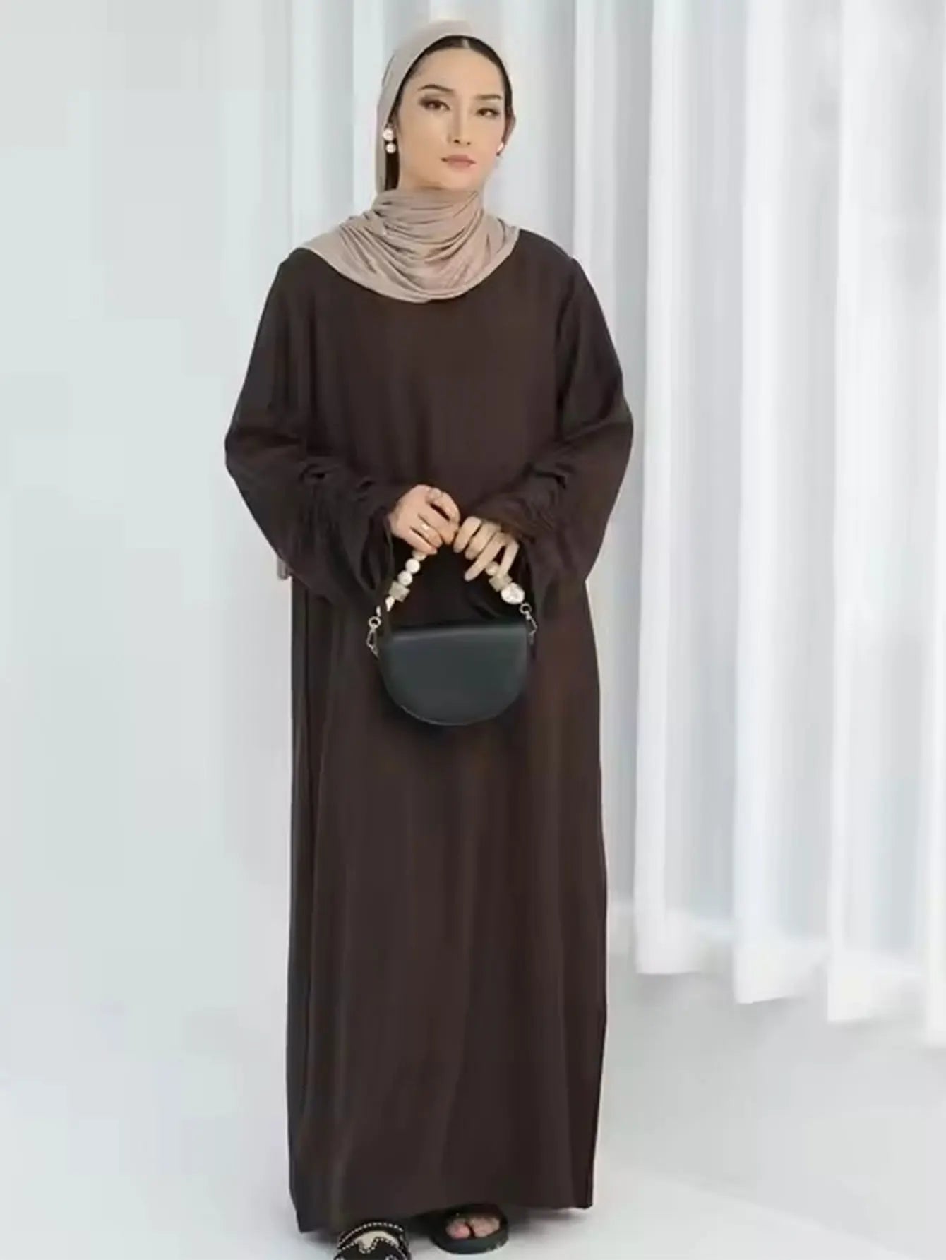 Eid Islamischen Modest Kleid für Frauen Abaya Spitze-up Hülse Marokko Casual Ramadan Vestidos Gebet Kaftan Dubai Muslimischen Lange robe.
