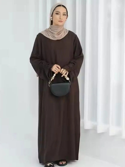 Eid Islamischen Modest Kleid für Frauen Abaya Spitze-up Hülse Marokko Casual Ramadan Vestidos Gebet Kaftan Dubai Muslimischen Lange robe.