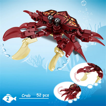 King crab Realistic Educational Ocean Creature Model Building Blocks Toys Easy Assembly,Ideal Holiday Gift for Kids Birthday.
