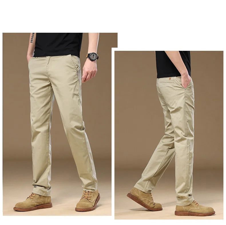 2024 Autumn New Men's Pants 97%Cotton Solid Color Work Wear Casual Pant Wide Korean Y2k Clothing Jogger Cargo Trousers Male.