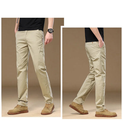 2024 Autumn New Men's Pants 97%Cotton Solid Color Work Wear Casual Pant Wide Korean Y2k Clothing Jogger Cargo Trousers Male.