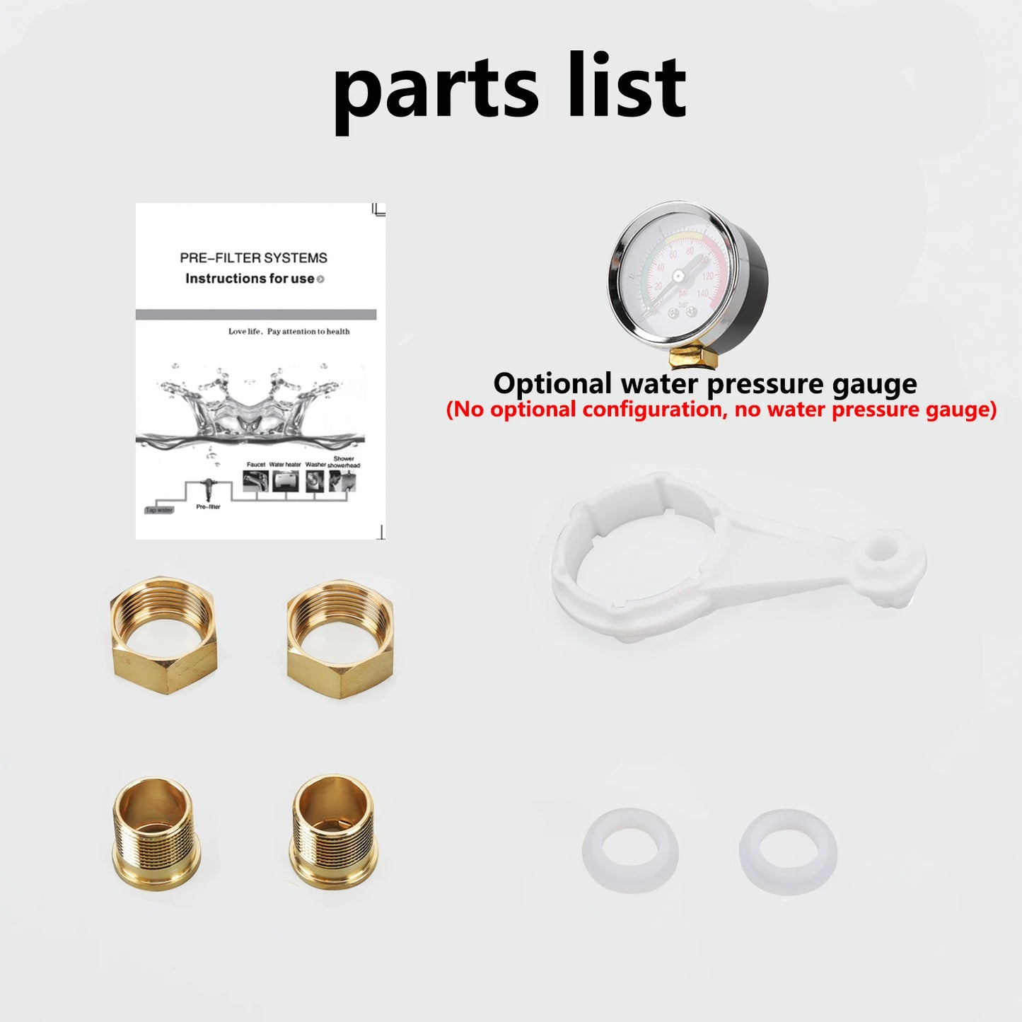 OSWNKW-05 Pre Filter Purifier Whole House Spin Down Sediment Water Filter Central Prefilter System Backwash Stainless Steel Mesh.