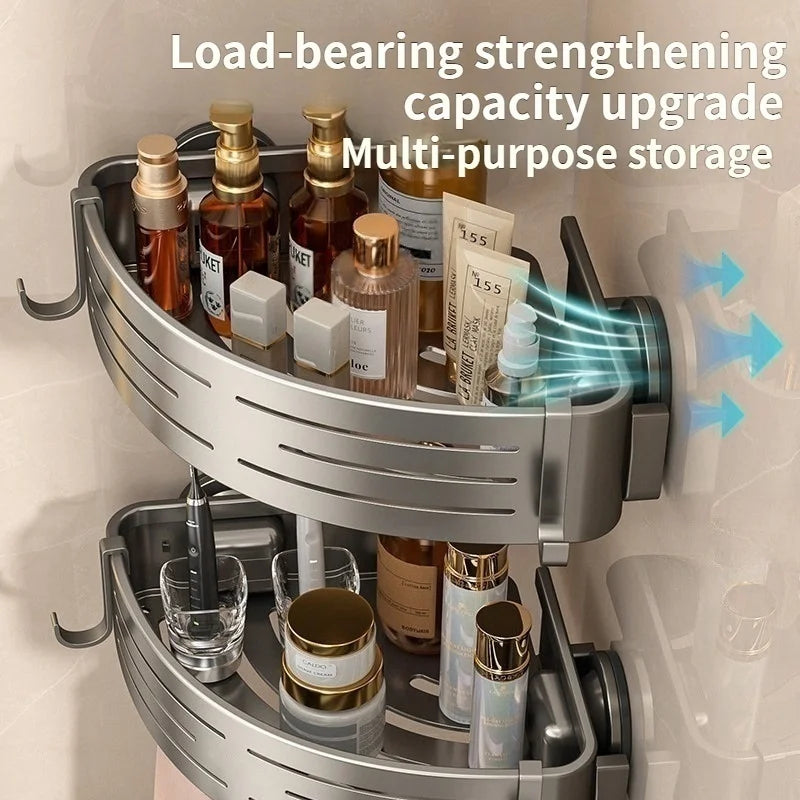 Kein Bohren Saugnapf Badezimmer-Saugregal Perforationsfreie Toilette Wandmontierter Duschgel-Dreieckskorb Badezimmerregal