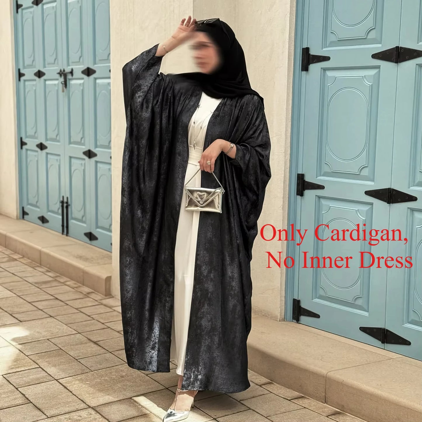 Mode Elegante Dubai Türkische Abaya Kleid Frauen Muslimische Frauen Muslimischen Kimino Kleid Abayas Vorne Offen Strickjacke.