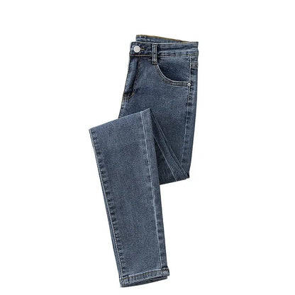 High Waist Slim Fit Jeans Women's Spring Summer Autumn Fashionable Nine Points Elasticity Pencil Pants Tightening And Lengthenin.