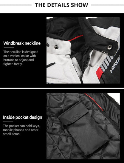 Best Selling Waterproof Motorcycle Jacket Man Racing Suit Wearable Motorcycle Jacket Motorcycle Pants Moto with EVA Protection.