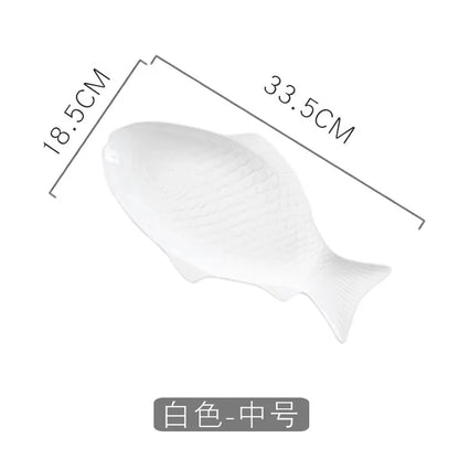 Japanese Ceramic Fish Plate White Irregular Plate Healthy Tableware Kitchen Cookware Dessert Sushi Pasta Plate Hotel Tableware.