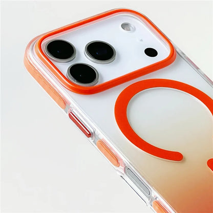 Gradient Color Matte Shockproof Magsafe Case For iPhone 17 Air 16Pro 17Pro Max Hybrid Wireless Charge Magnetic Hard Back Cover.