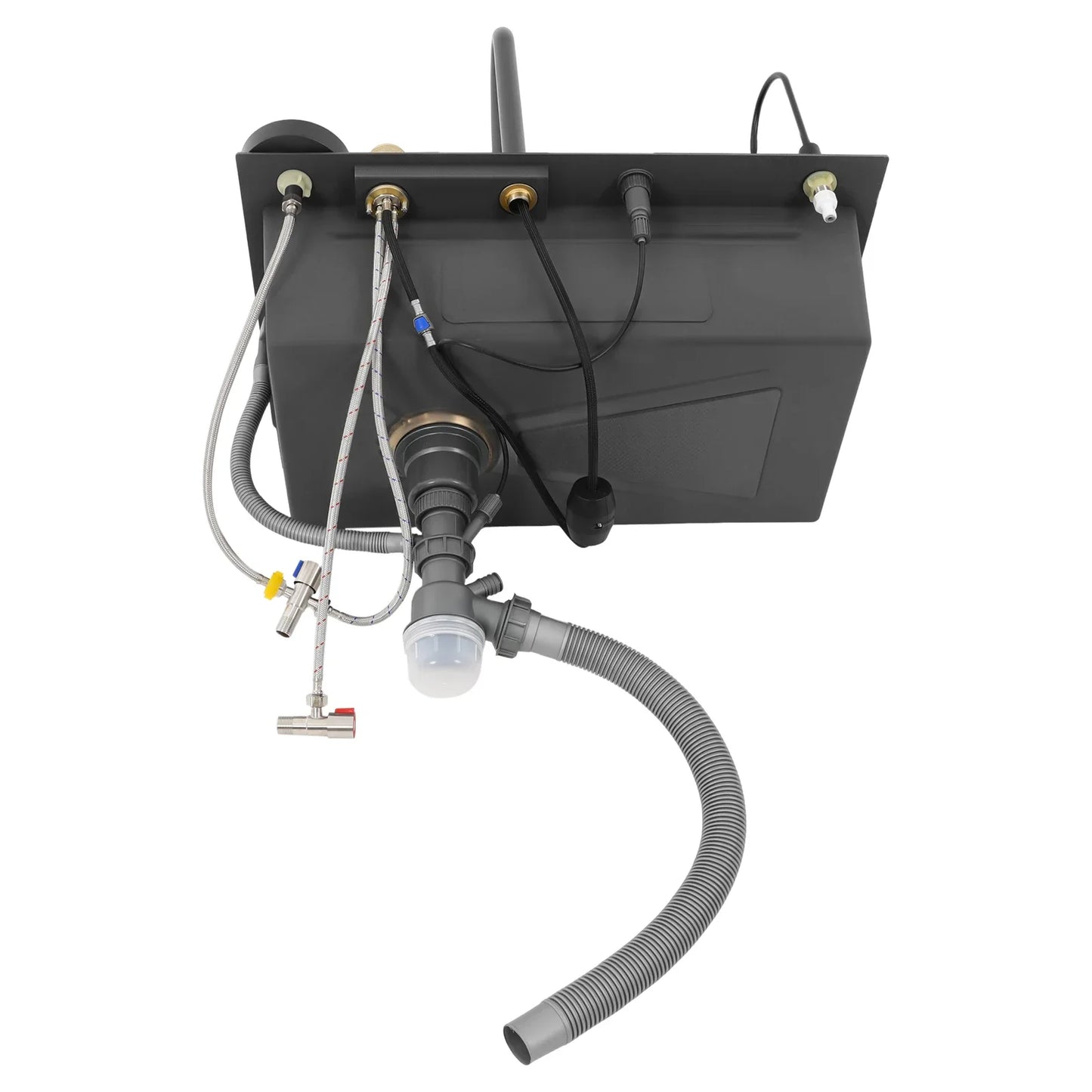 Single Bowl Kitchen Sink Waterfall Bar Sink Stainless Steel Sink with Tap Silver Rectangular