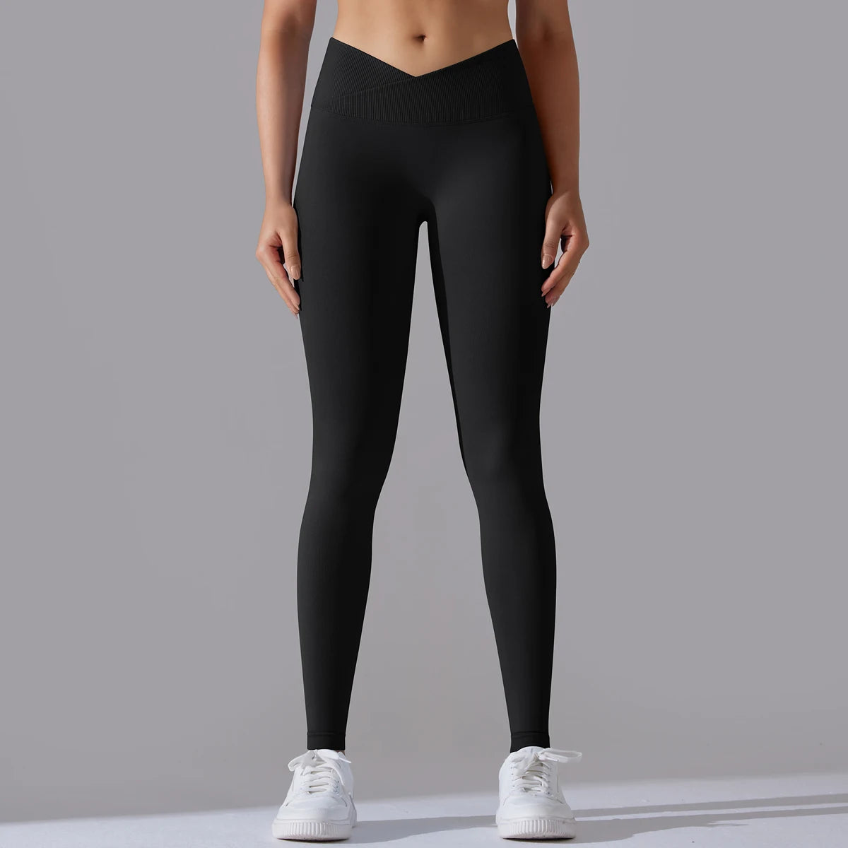 Crossover Waist Women Yoga Leggings Hips Lifting Gym Leggings Seamless Sport Pants High Waist Fitness Leggings Workout Running.