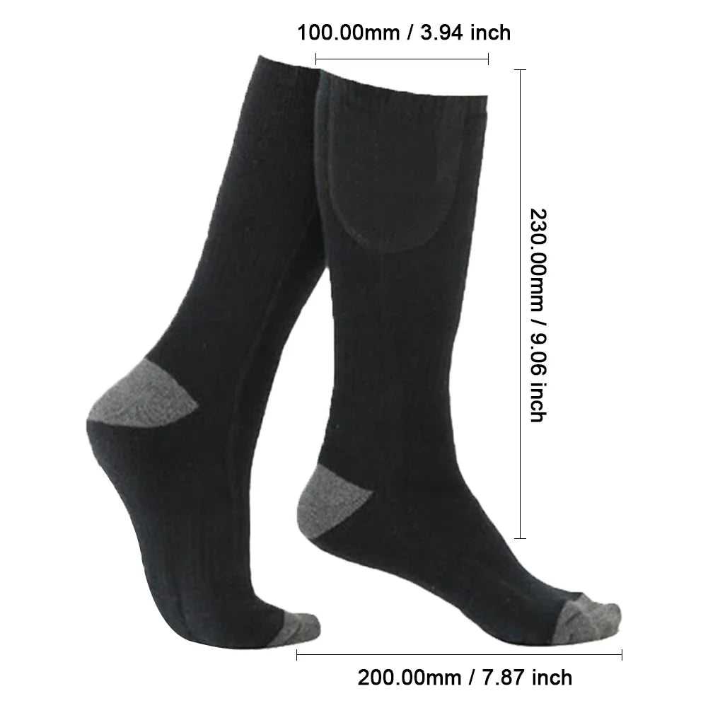 Electric Heating Socks 3 Level Temperature Winter Heating Socks Cold-Proof Winter Warm Thermal Socks for Cycling Camping Skating.