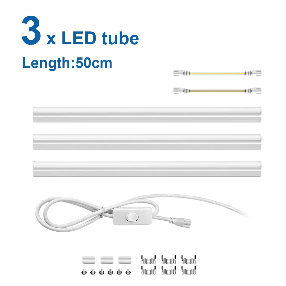 Strobe-free 50CM T5 LED Light Tube 15W AC 110V-220V LED Tube Bulb For Under Cabinet Ceiling Shop Workbench Warehouse Wall Lamp.
