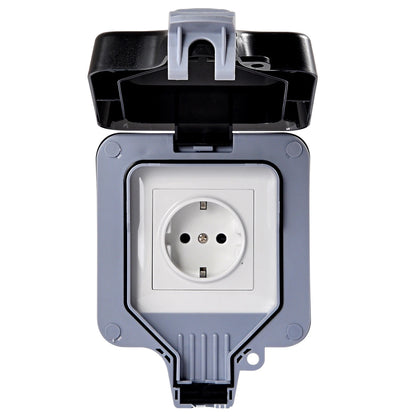 Melery Outdoor-Wandsteckdosen, EU-Stecker, elektrische Steckdosen, IP66, staubdicht, für den Außenbereich, Garten, Masterplug, Rasen.