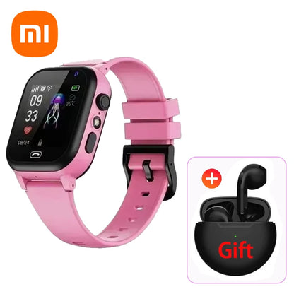 Xiaomi Kids 5G Smart Watch SOS GPS Location Video Call Sim Card Child Camera Waterproof Upgrade 2025For Boys Girls Add Earphone