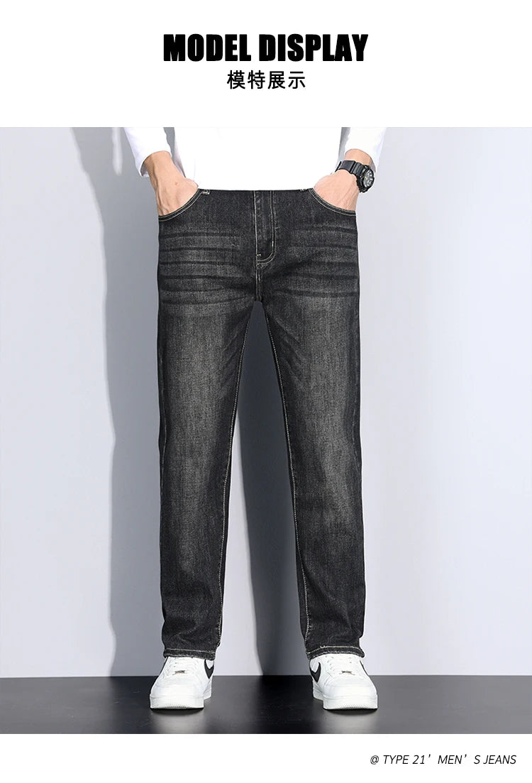 190 cm 200 cm hohe Jeans für Herren, gerade, normale Passform, Denim-Hose, männlich, Teeneeger, Stretch, extra lang, Länge 110, 115 cm, 120 cm, verlängert.