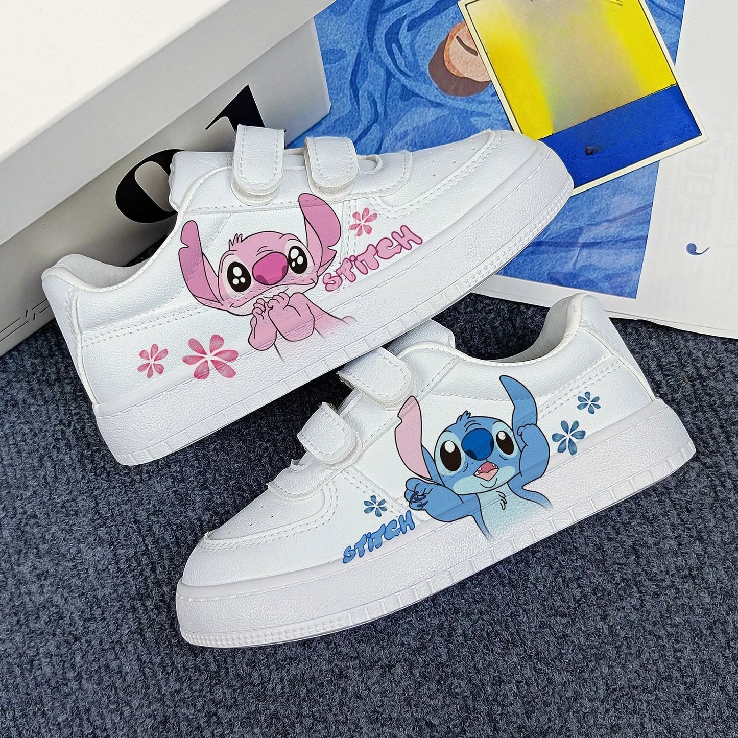 Disney kids cartoon Stitch princess cute Casual shoes non-slip soft bottom sports shoes for child gift.