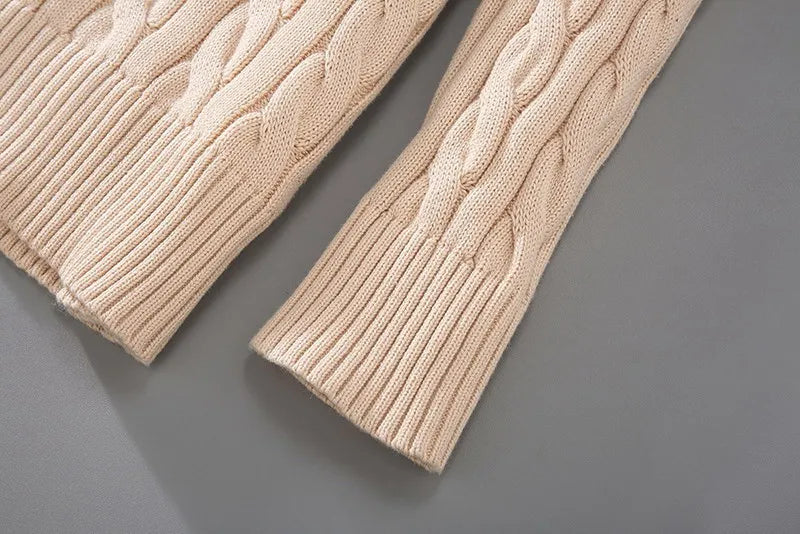 pure Cotton Sweaters Men's High Quality Autumn Cable Knit Christmas Sweater With Zipper Turtleneck Pullovers Zipper Pull Homme