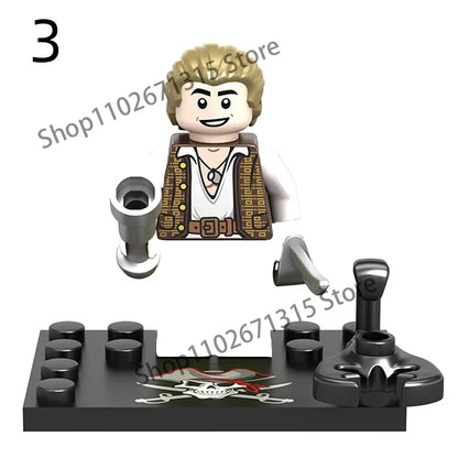 Movies Pirates Of The Caribbean Jack Sparrow Classic Movie Figures Head accessories Building Blocks Toys For Children