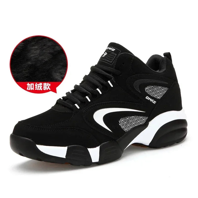 Winter Warm Couple Casual Sneakers Fashion Leather Outdoor Sport Running Tenis Men Non-slip Big Size 48 Trainer Men’s Snow Shoes