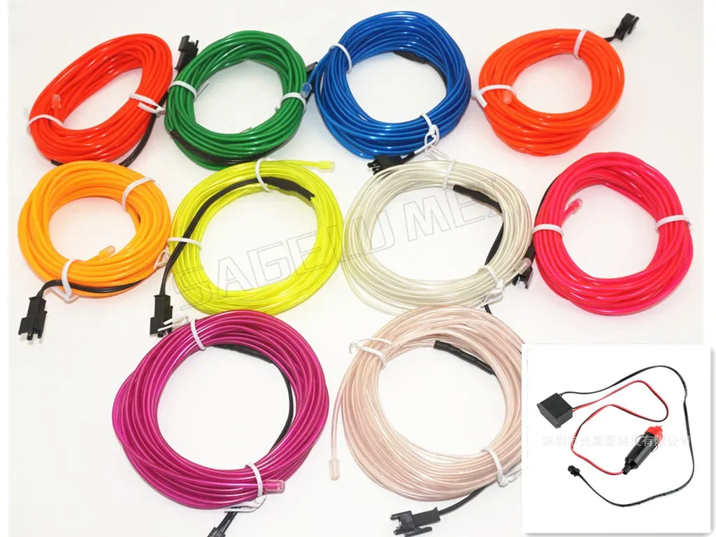 3V 5V 12V 2M/3M/5M Neon Light Dance Party Decor Light Neon LED lamp Flexible EL Wire Rope Tube Waterproof LED Strip.