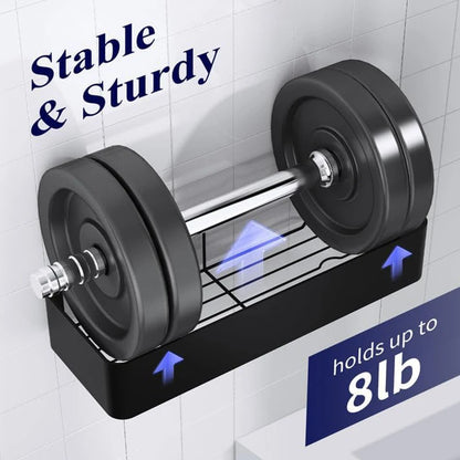 Großer Duschkorb, 2er-Pack, selbstklebender Dusch-Organizer, bohrfreie Duschregale für Innendusche und Badezimmer