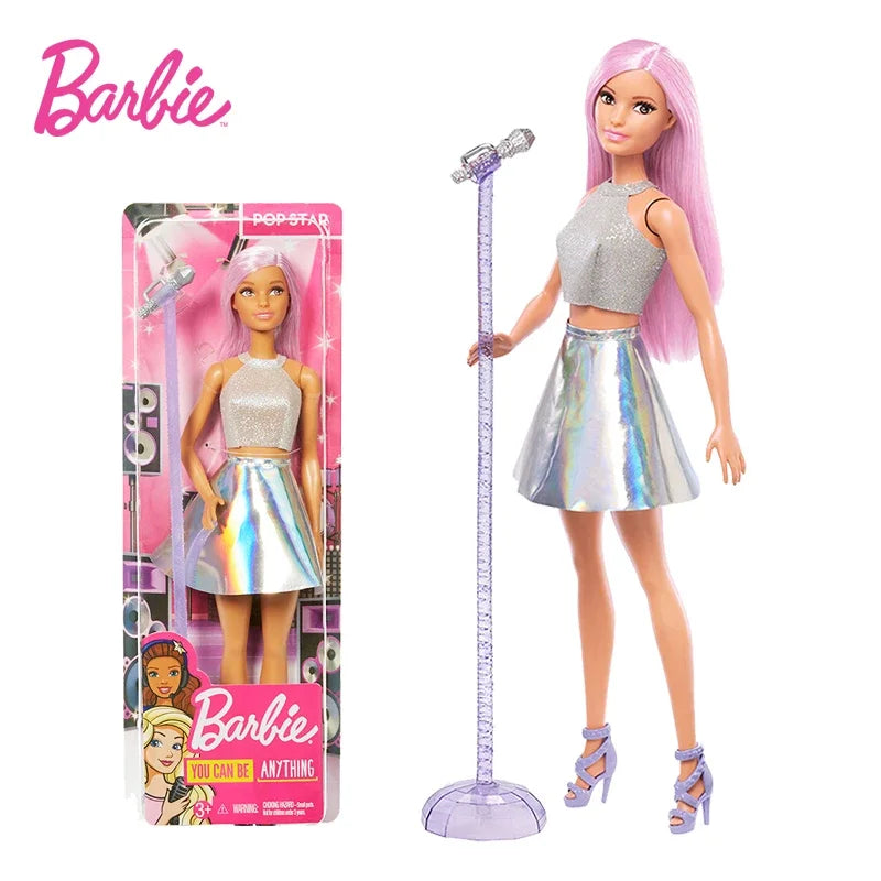 Original Mattel Barbie Fashionistas Doll Music Star Blonde Hair Bjd with Accessories Toys for Girls Collection Educational Props