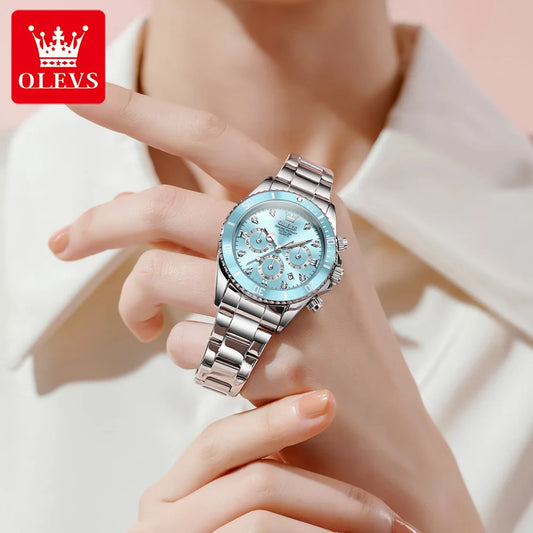 OLEVS 5632 Womens Watch Elegant Luxury Quartz Watch Zircon Scale Waterproof Luminous Automatic Date Ladies Watch Gifts Original.