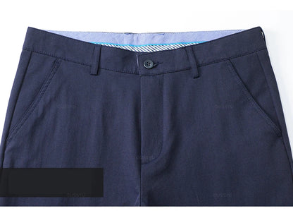 2025 Spring Autumn New Men's Straight Casual Pants Business Fashion Khaki Grey Red Black Solid Color Trousers Plus Size 38 40