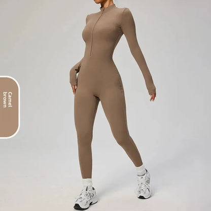 Tianyi High-Intensity Fitness Long-Sleeve Yoga Bodysuit Sensation Tight-Fitting Sportswear for Women Made in China