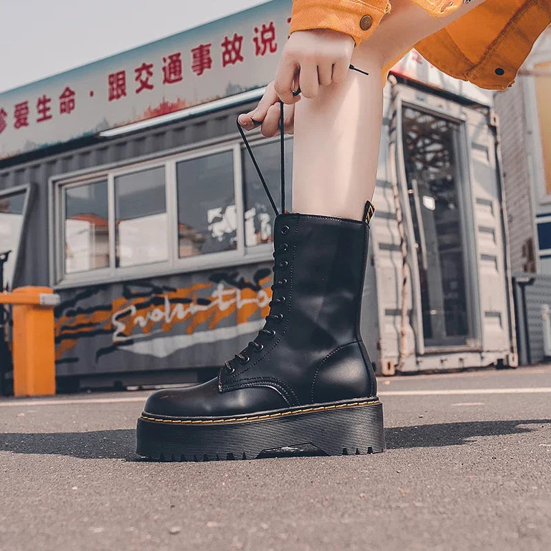 Autumn Winter Fashion Round Toe Lace-up Shoes Womens Boots Zip Ankle Boots For Women High Heels Basics Casual