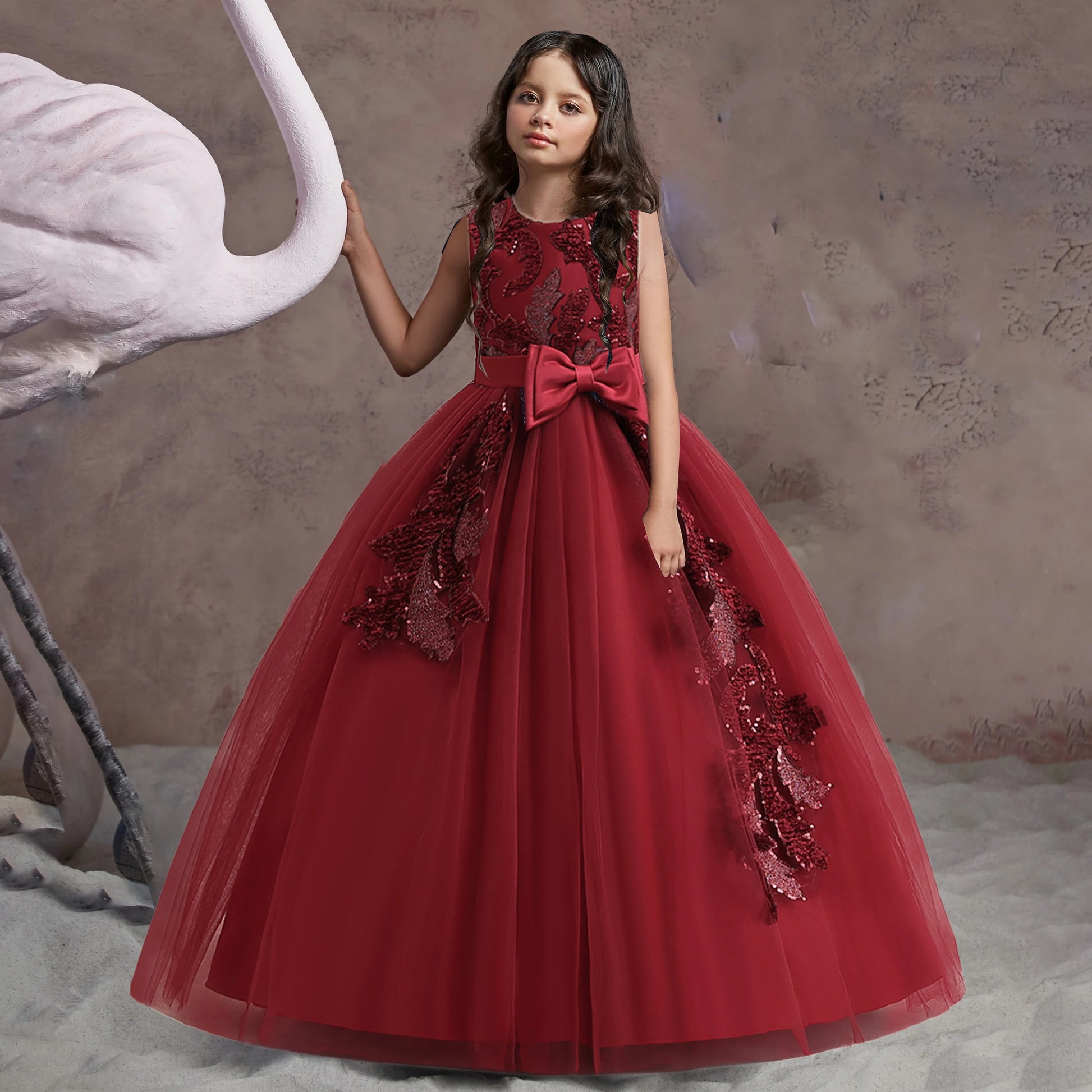 Kinder Party Kleid für Mädchen Hochzeit Brautjungfer Geburtstags kleider Kinder Spitze Stickerei Blumen mädchen Prinzessin Kleider Ballkleid.