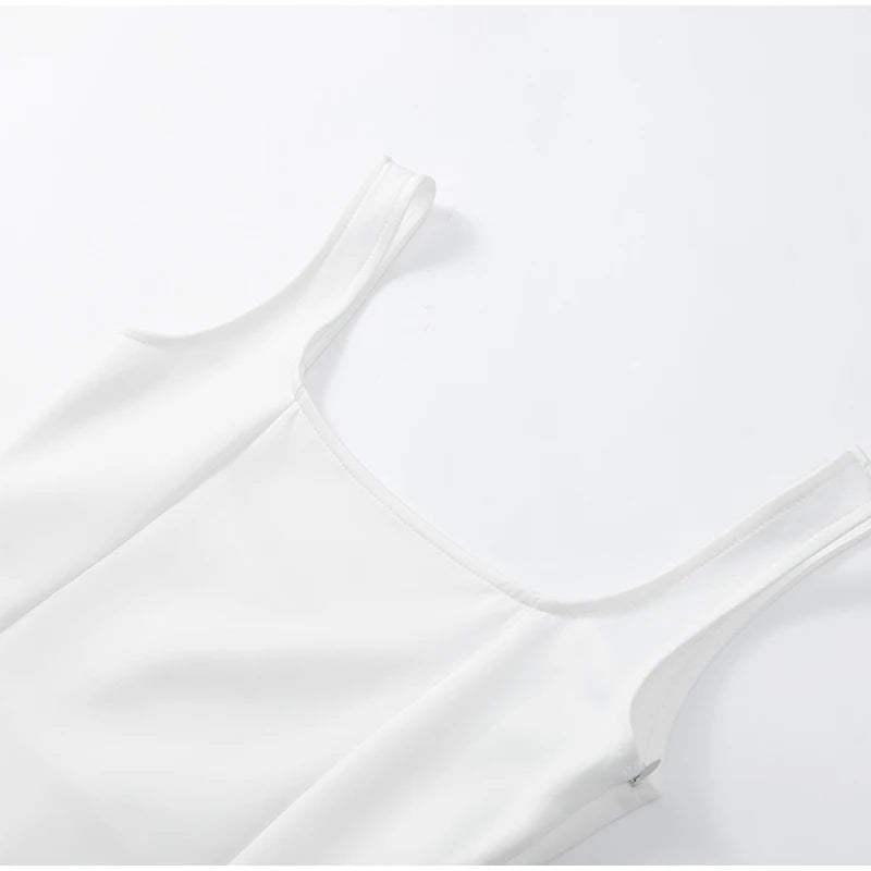 Schwarzes A-Linien-Langkleid für Damen, elegant, quadratischer Ausschnitt, plissiert, ärmellos, Sling-Maxikleider, 2025, Sommer-Dame, Urlaub, Party, Roben