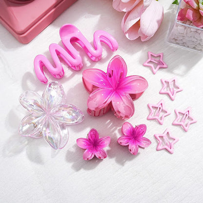 Hair Accessories Hair Clips Colorful Set Series Shark Clips 10 Pieces Set Egg Flower Grab Clips Headwear.