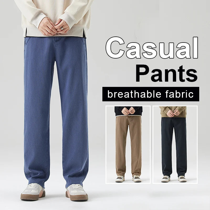 Men's Loose Straight Lyocell Wide Leg Trousers 2025 Autumn Winter Drape Comfortable Versatile Casual Pants Plus Size 5XL.