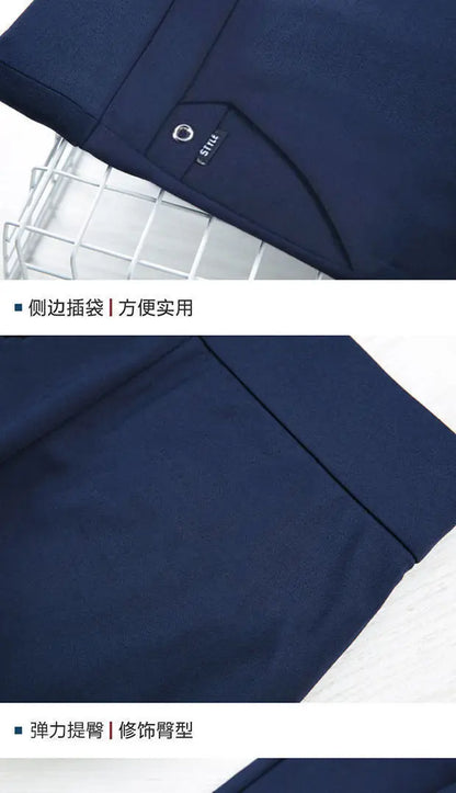 Büro Dame Koreanische Mode Gerade Hosen Weibliche Elastische Band Hohe Taille Feste Große Größe 5XL Frauen Herbst Elegante Hosen 2023