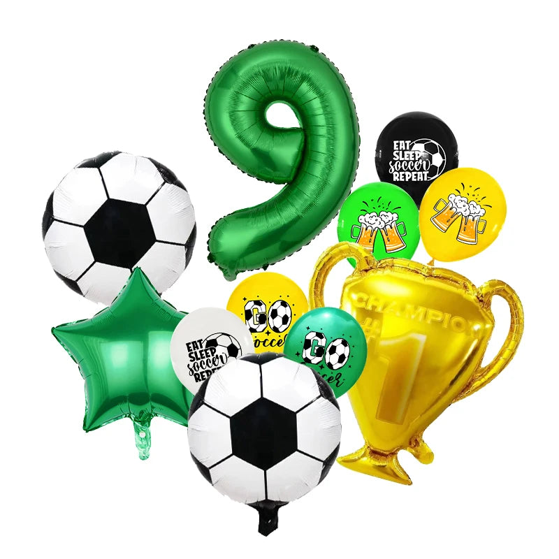 Fußball Geburtstag Dekoration Party Supplies Geschirr Luftballons Set Süßigkeiten Geschenkboxen Fußball Geburtstagsgeschenke Kinder Geburtstagsgeschenke