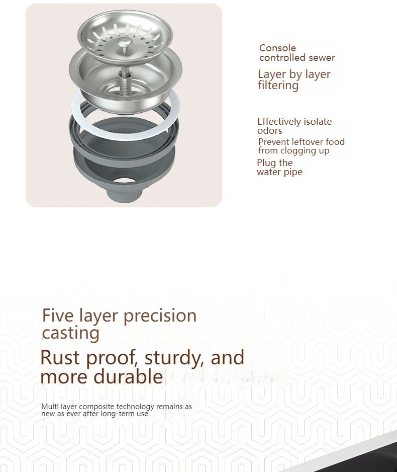 Wasserfall-Küchenspüle aus Edelstahl, extra groß, mit einem Schlitz, multifunktionale Geschirrspülbecken, Unterbaubecken, Tassenwascher