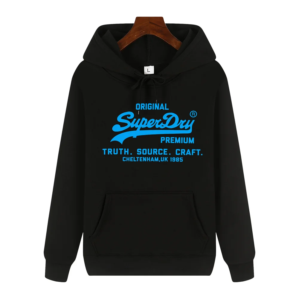 SUPERDRY Brand Men's Autumn and Winter Fashion Casual Hooded Sweatshirt Street Hip-hop Retro Sweatshirt Sports Men's Hoodie.