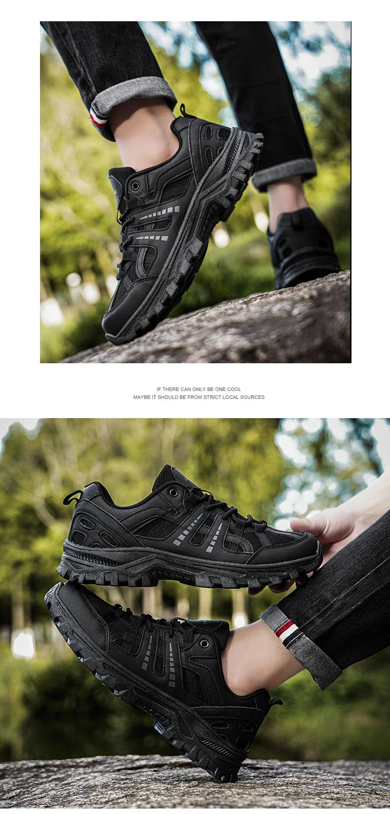 Men‘s Waterproof Hiking Shoes Outdoor Trainers Lace-up Climbing Shoes Women Trekking Sneakers Anti-slip  Tactical Sneaker