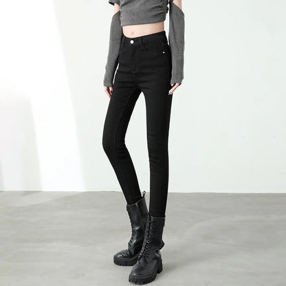 New Sexy Women Light Blue Slim Skinny Denim Jeans High Waist Elastic Mom Jeans Stretch Pencil Pants Streetwear Tight Trousers.