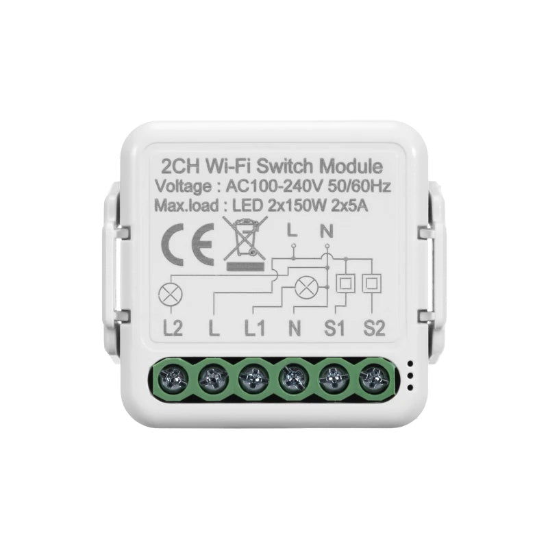 Tuya DIY Breaker Wifi Smart Light Switch Modul 10A 100-240V Zwei-Wege App Fernbedienung Arbeit mit Alexa Google Home 1/2/3/4Gang