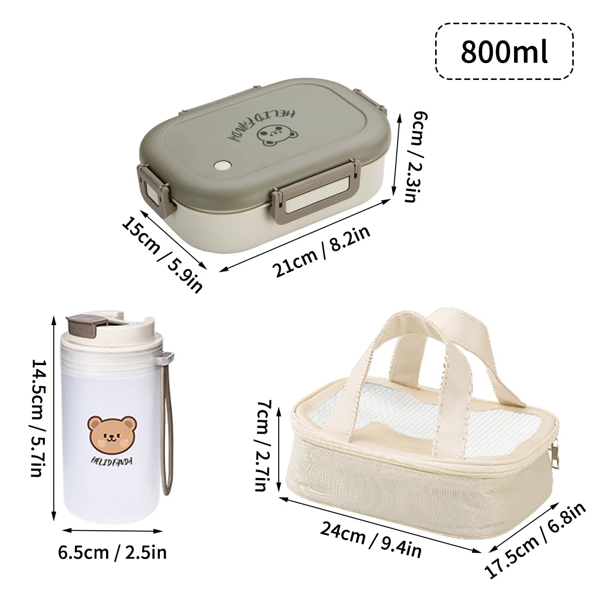 WORTHBUY Portable Plastic Bento Lunch Box With 3 Removable Compartment Leak-proof Microwave Salad Food Container For Kids School