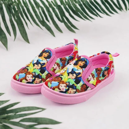 Disney Children's Casual Canvas Shoes Lazy Cartoon Priness Children's Student's Girls' Pink Comfortable Shoes Size 26-31.