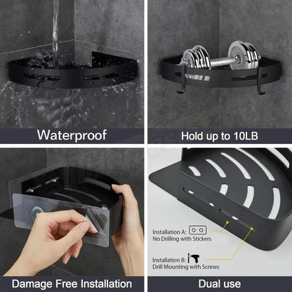 Badezimmer-Shampoo-Halter, Badezimmer-Eckregale für die Dusche, Make-up-Aufbewahrungsregal, Organizer-Regal für die Dusche ohne Bohren