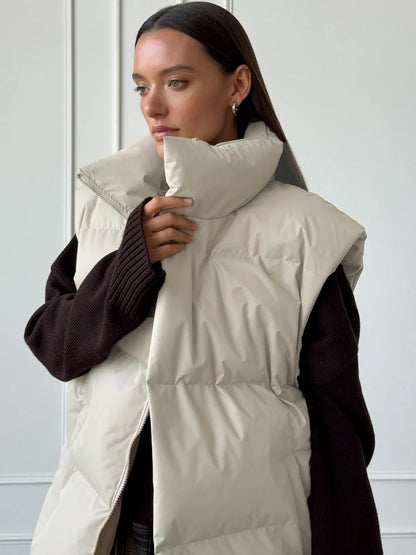 Talenza Damen-Weste aus Baumwolle, neu, ärmellos, sportlich, lässig, einfarbig, Winter, warme Weste, Jacke, Weste, Damen-Baumwolljacke