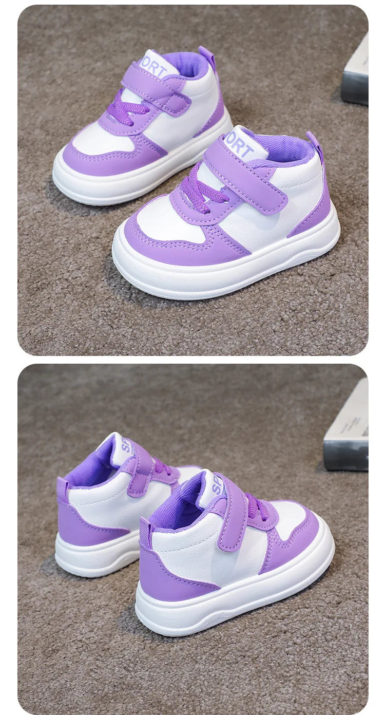 Fashion Kids Sneakers Spring Autumn High Top Breathable Casual Shoes Girls Non-slip Board Shoes Boys Outdoors Basketball Shoes