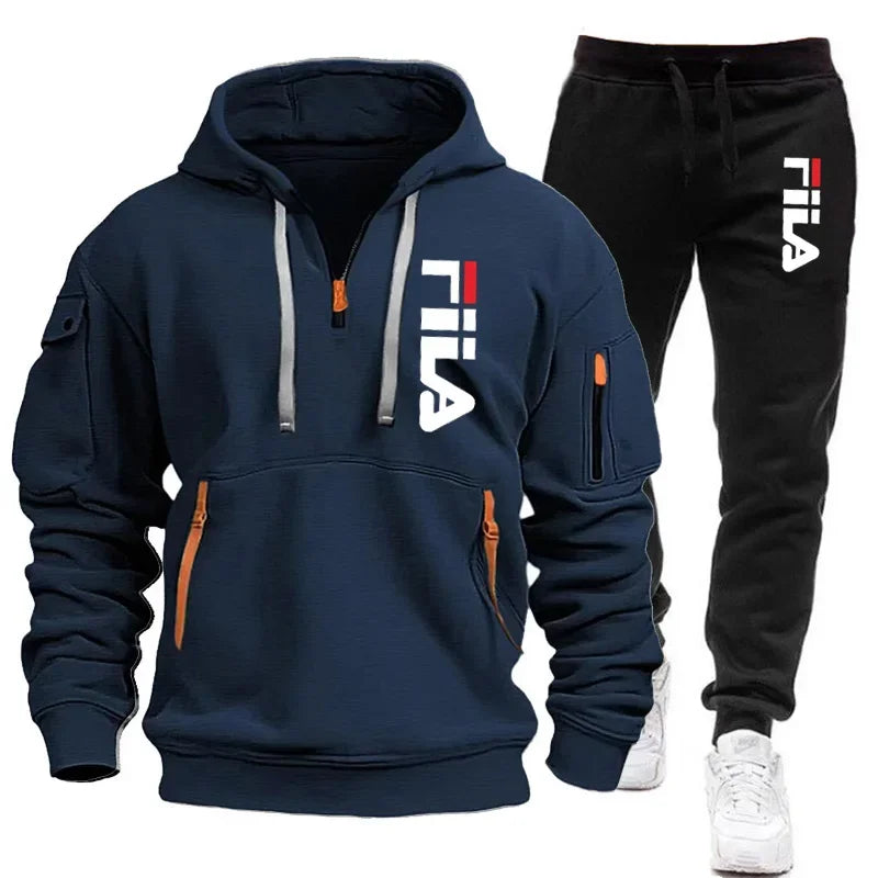 Autumn and winter men's sportswear sets, trendy brand clothing sweatshirt sets, and casual design oversized long-sleeved sweatsh.