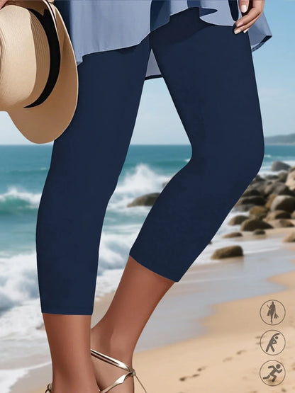 Women's Super Soft Capri Pants High Stretchy Breathable Pants No See Through Workout Running Yoga Athletic Pants Gym Leggings.